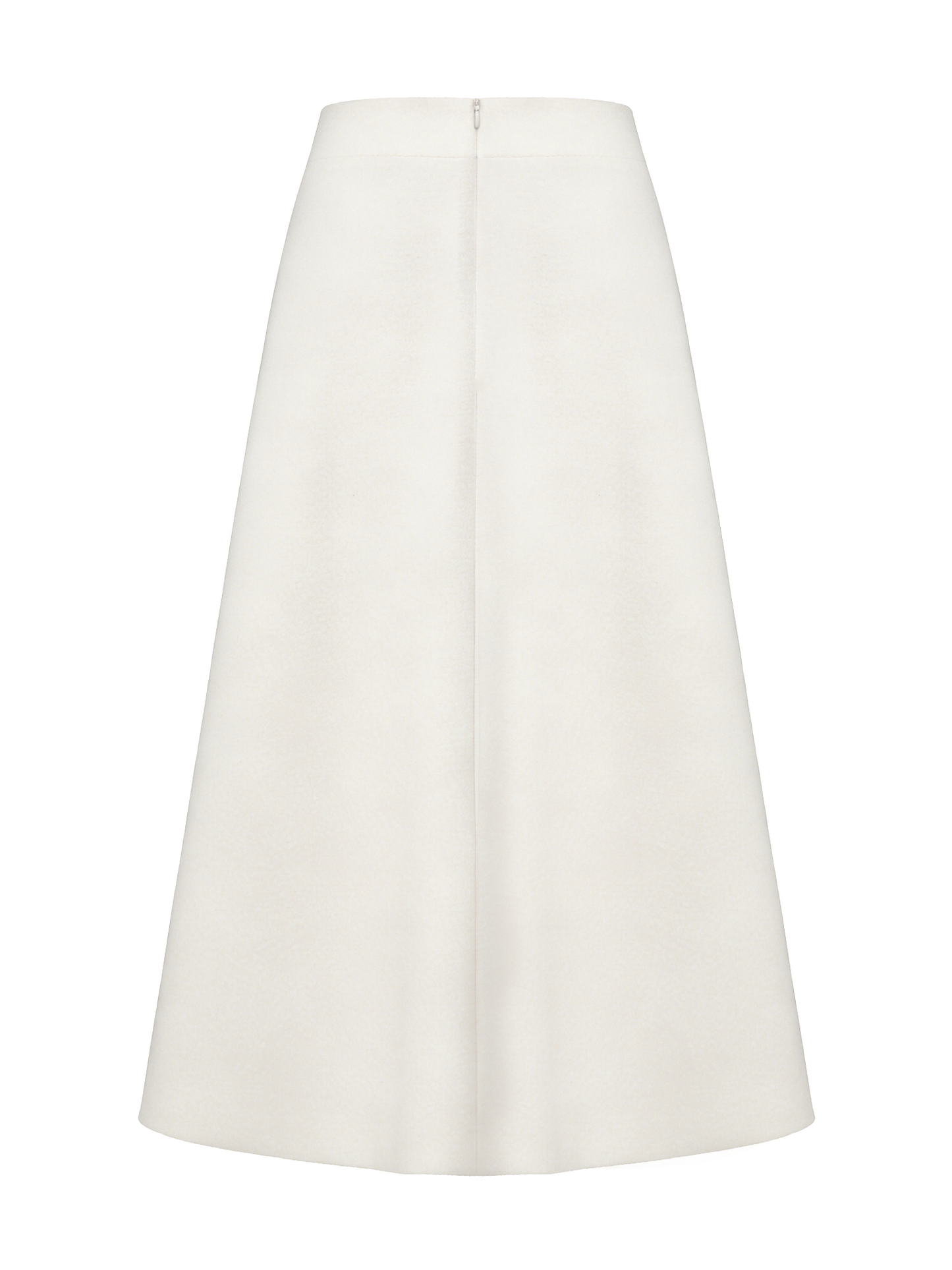 Natalia Tailored A-Line White Midi Skirt