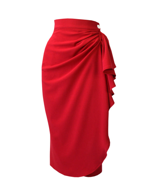 1940s Waterfall Skirt - Red
