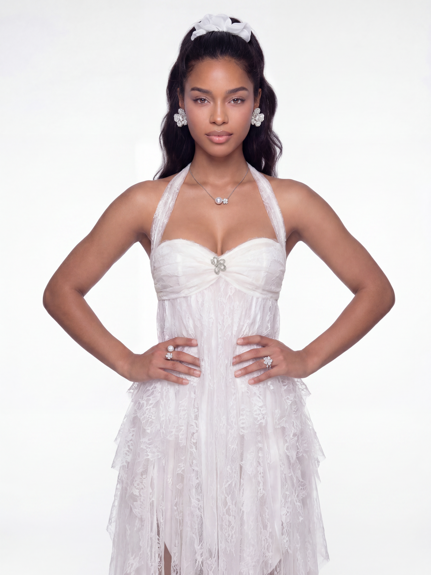 Aurora Halter White Dress