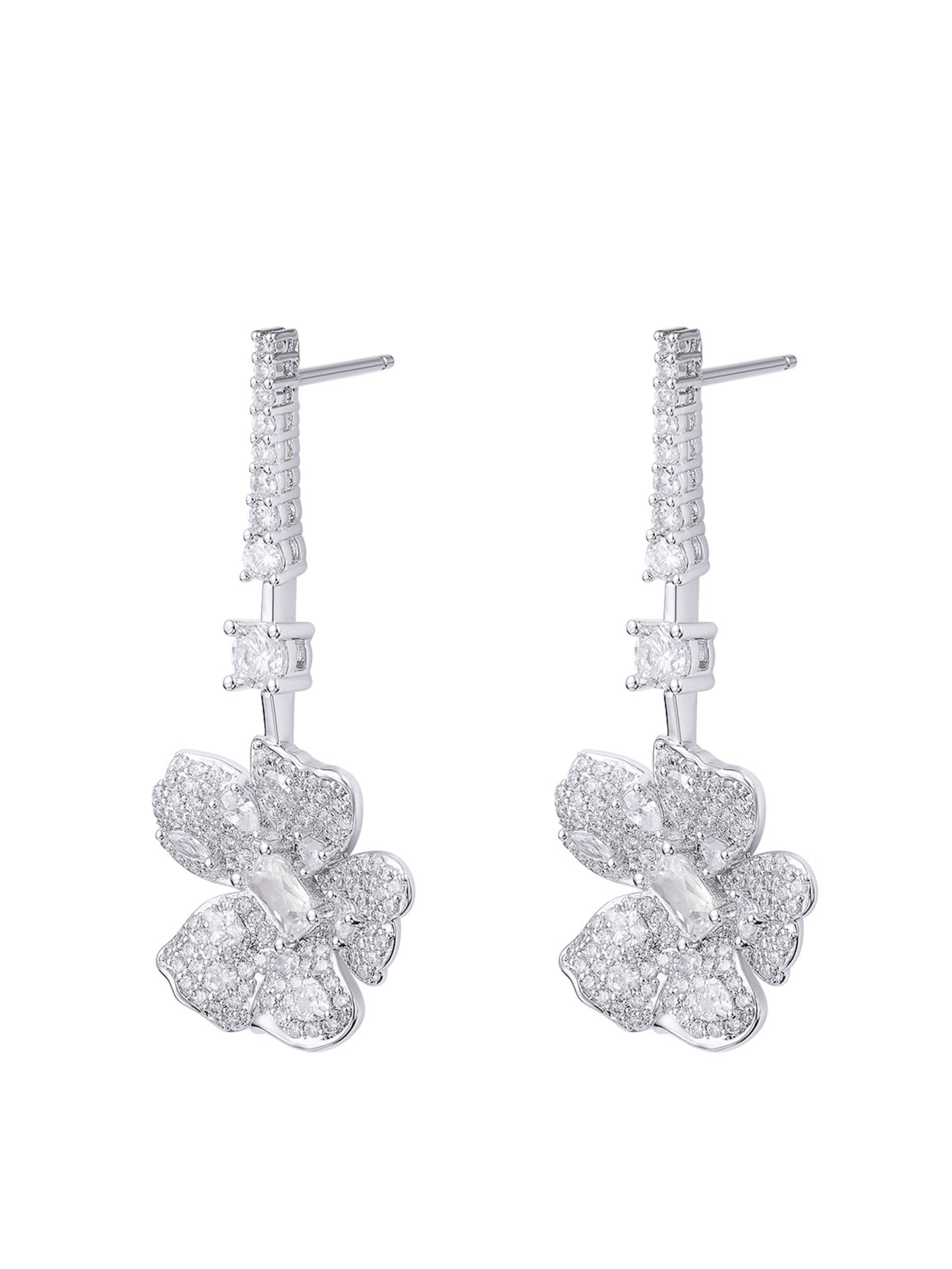 Isadora Floral White Earrings