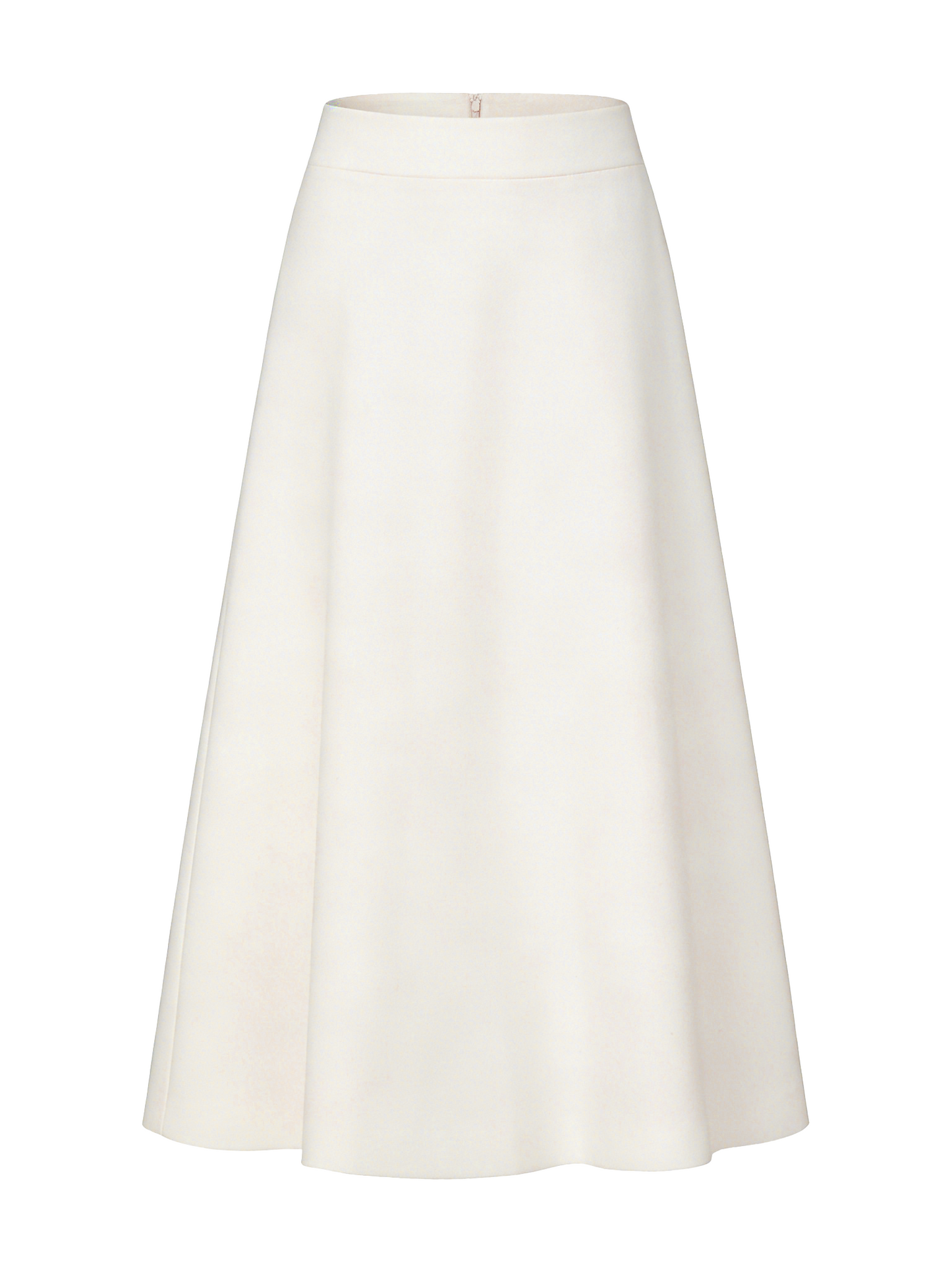 Natalia Tailored A-Line White Midi Skirt
