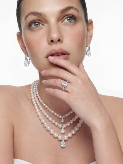 Daniela Pear Cut Crystal Drop Earrings