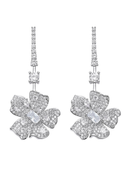 Isadora Floral White Earrings