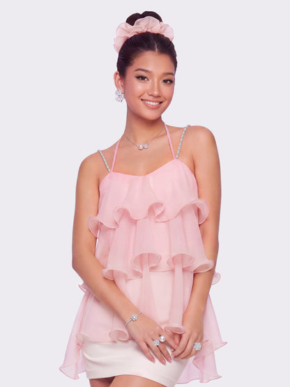 Fiona Tiered Pink Top