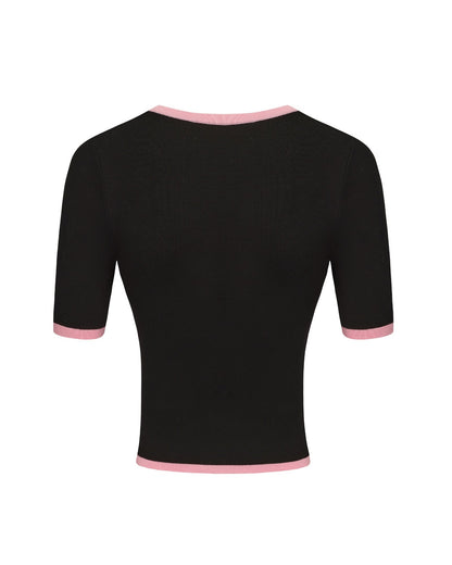 Luna Top (Black & Pink)