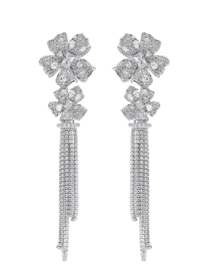 Lucienne Tassel White Earrings