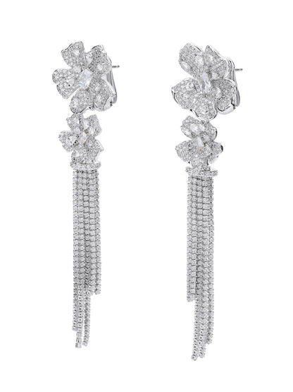 Lucienne Tassel White Earrings