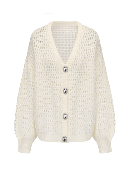 Alexis Cardigan + Scarf Set (White) (Final Sale)