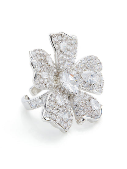 Lyra Floral White Ring