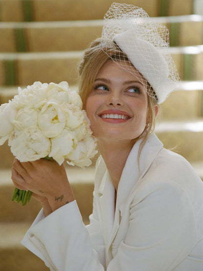 Margot Peak-Lapel White Blazer
