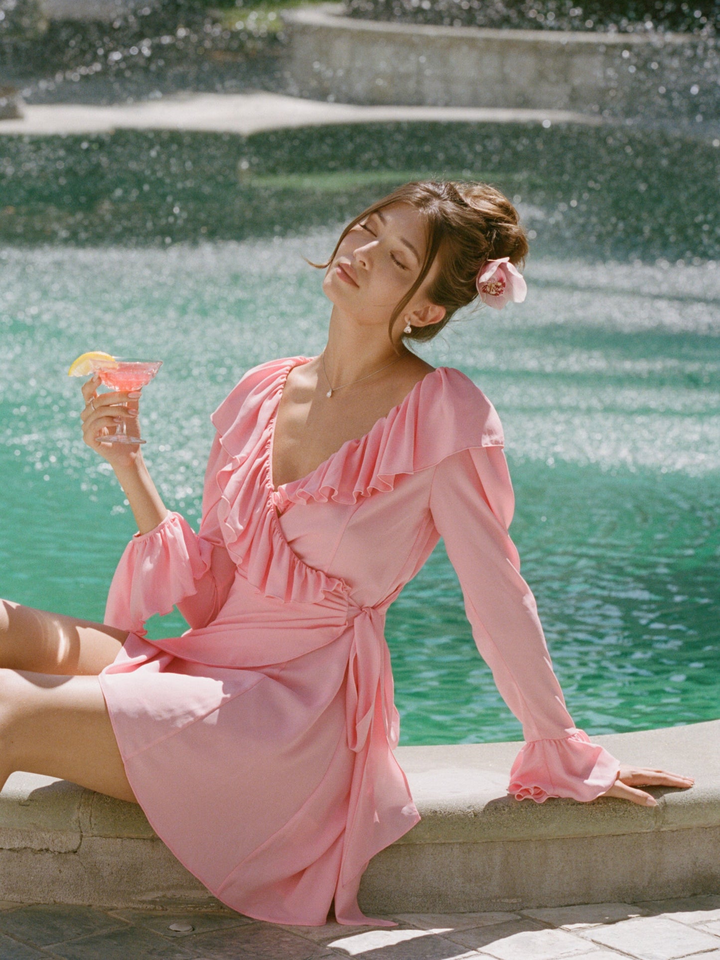 Charlotte Ruffle Pink Dress