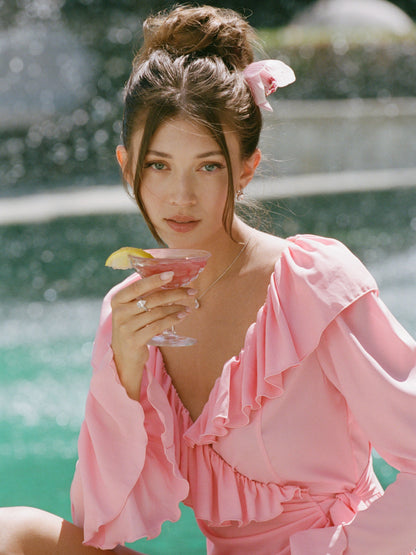 Charlotte Ruffle Pink Dress
