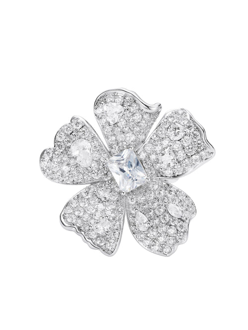 Lyra Floral White Ring
