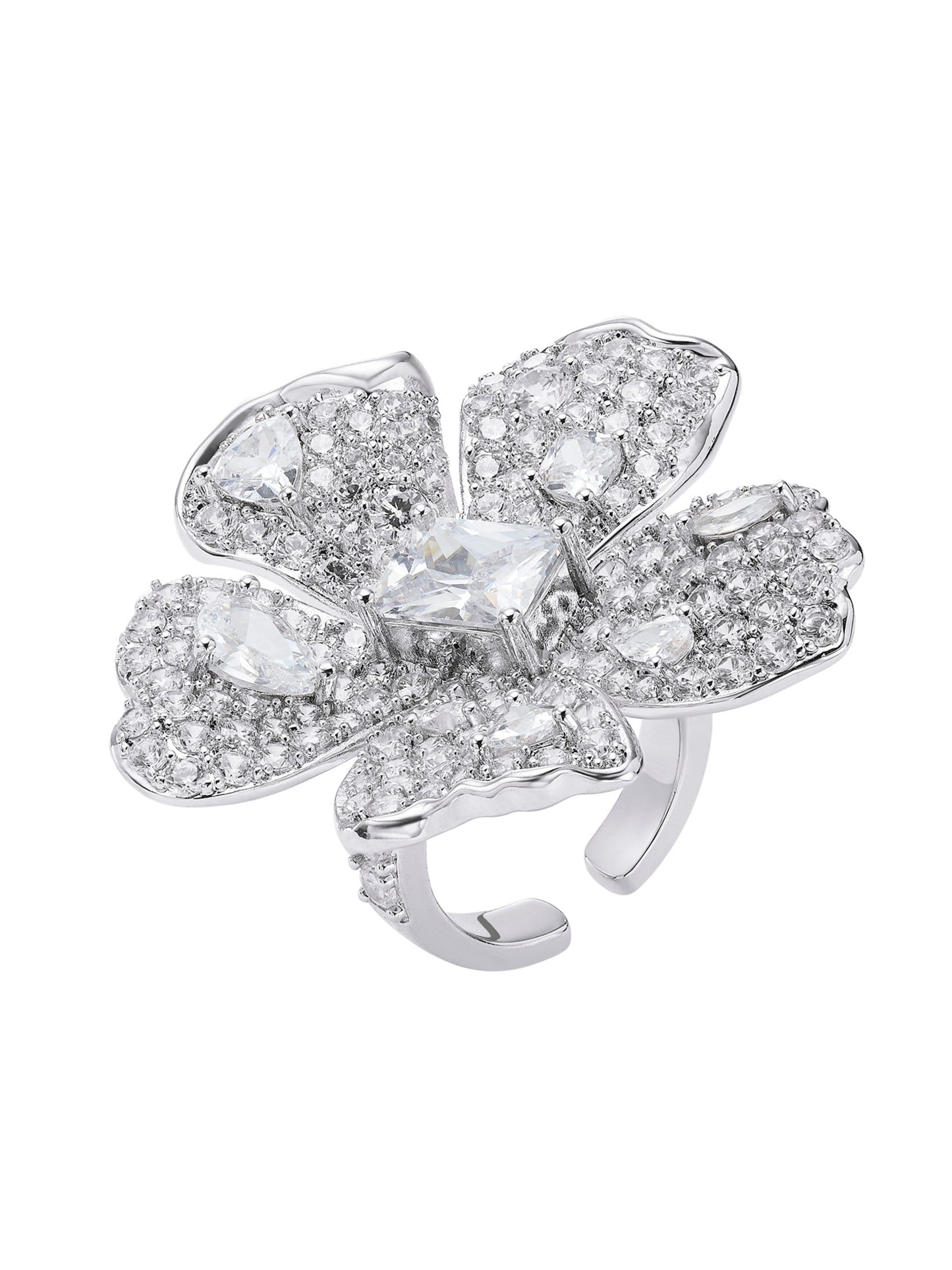 Lyra Floral White Ring