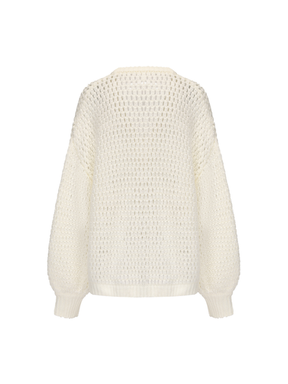 Alexis Cardigan + Scarf Set (White) (Final Sale)
