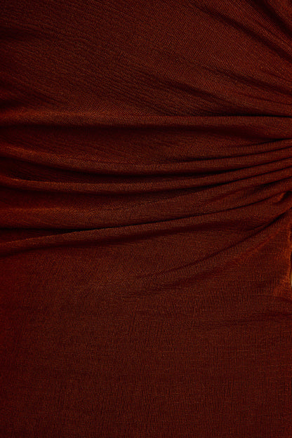 Aftergold Rust Cutout Midi Dress
