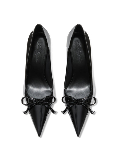 Audrina Bow Heels (Black)