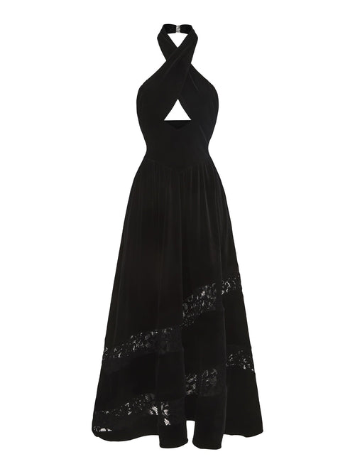Maxine Velvet Dress (Black) (Final Sale)
