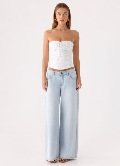 Aurevia Waffle Top - Floral Waffle