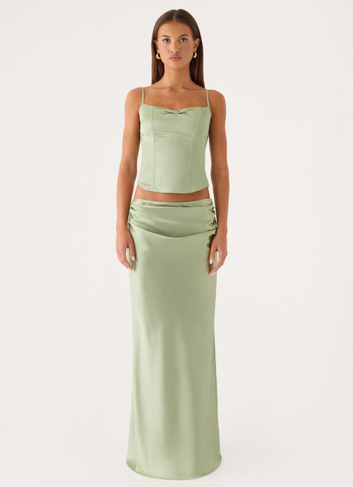 Belle Chime Maxi Skirt - Sage
