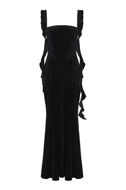 Caroline Velvet Dress (Black)