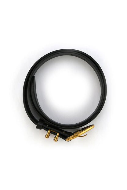 Bradbury Black and Gold Vegan Leather Belt