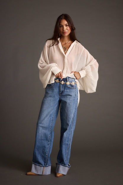 Claudia Ivory Oversized Blouse