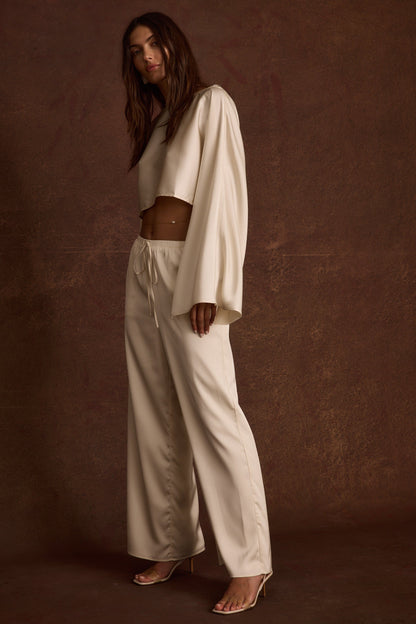 Clear Breeze Cream Satin Top