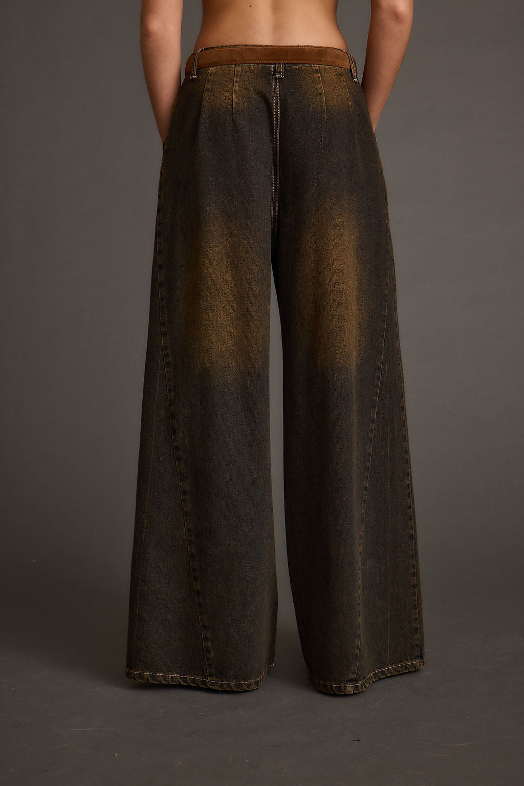 Dakota Washed Black Wide Leg Jeans