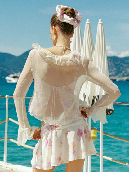 Monroe Ruffle Champagne Blouse
