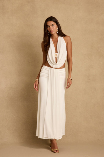 Emmeline White Maxi Skirt