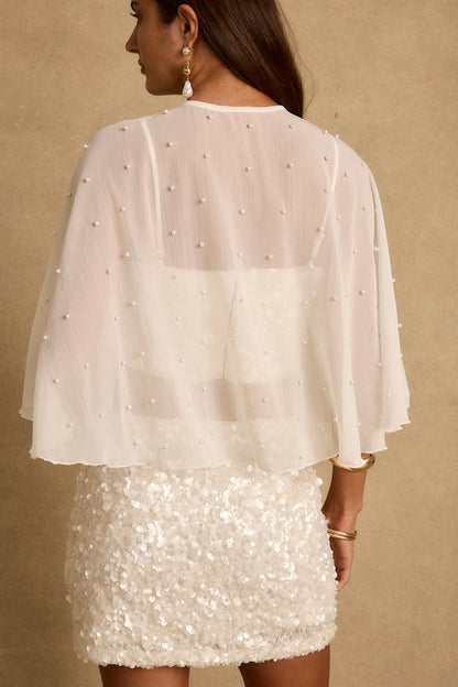 Isadora Pearl Embellished Cape