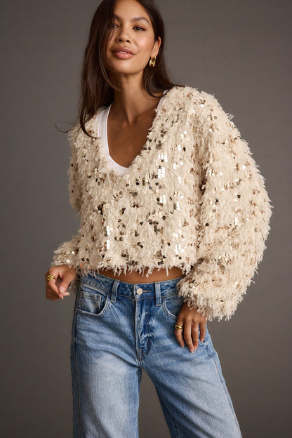 Fallon Sequin Long Sleeve Top