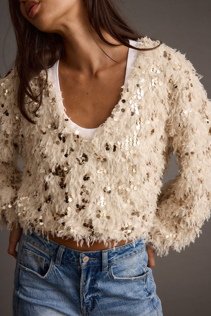 Fallon Sequin Long Sleeve Top