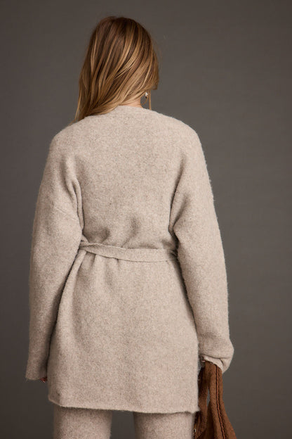 Finley Oatmeal Belted Cardigan