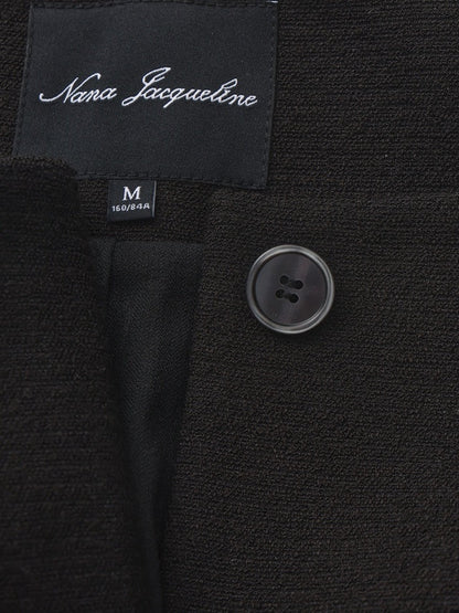 Natalia Tailored Hidden-Placket Black Blazer