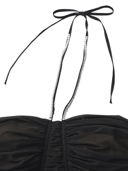 Nora Crystal-Halter Black Dress