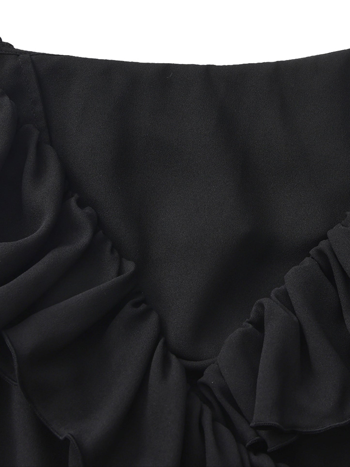 Charlotte Ruffle Black Dress