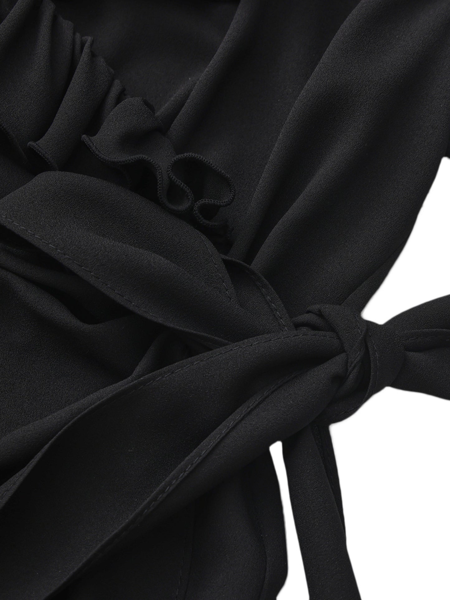 Charlotte Ruffle Black Dress
