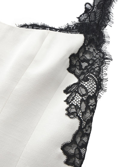 Daniela Lace Halter White Mini Dress