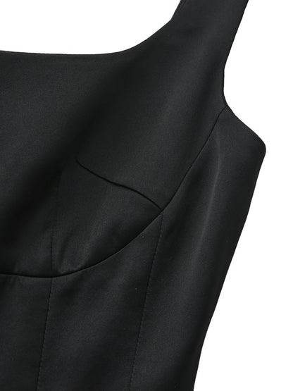 Lauren Satin Black Dress