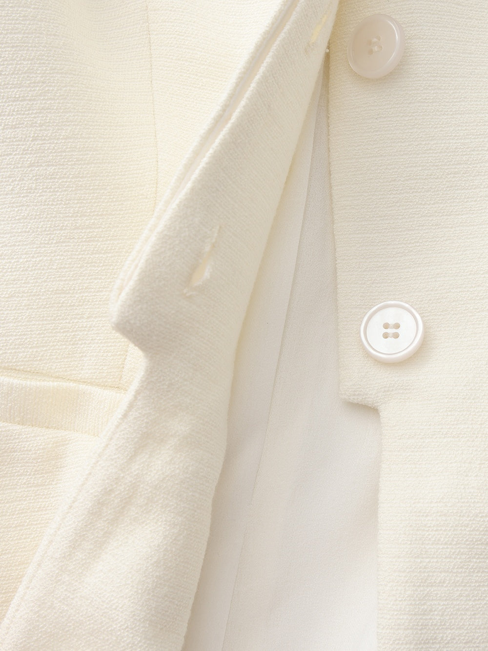 Natalia Tailored Hidden-Placket White Blazer