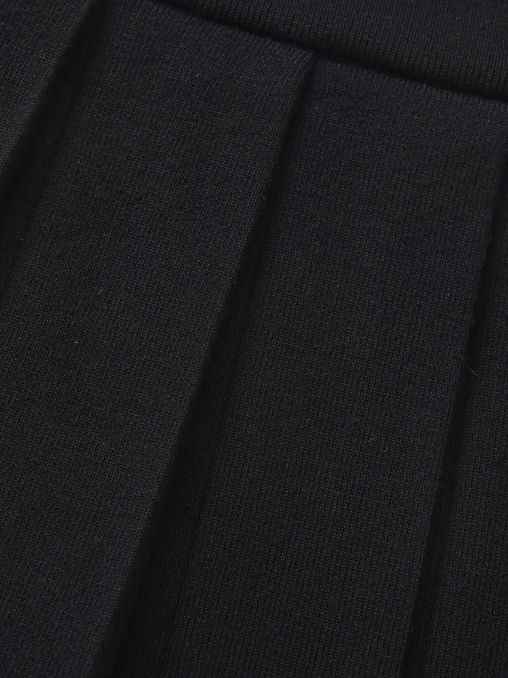 Claudette Contrast Waist Pleated Black Mini Skirt