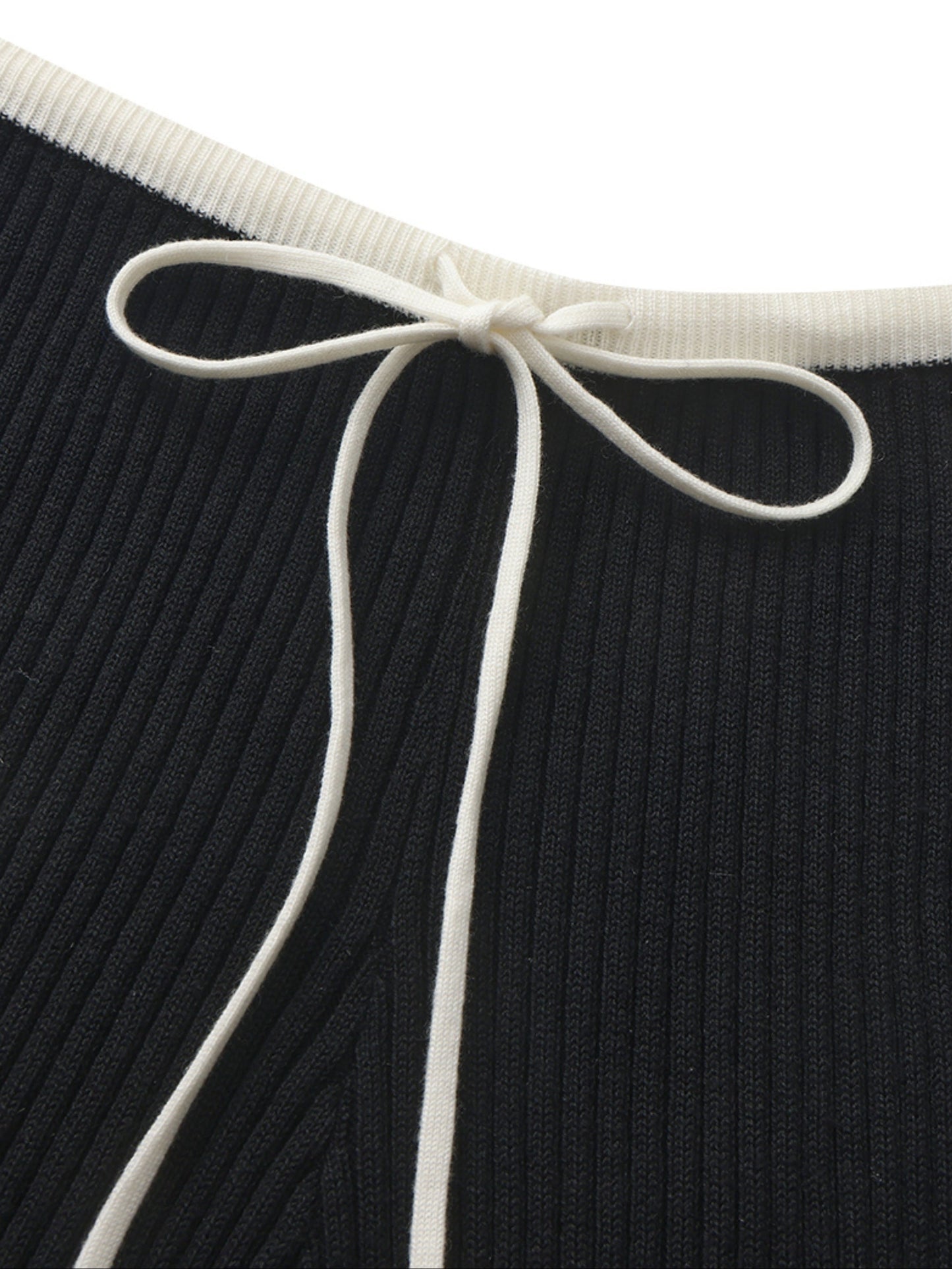 Charlotte Ribbed Black Pants