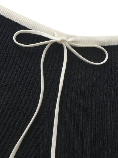 Charlotte Ribbed Black Pants