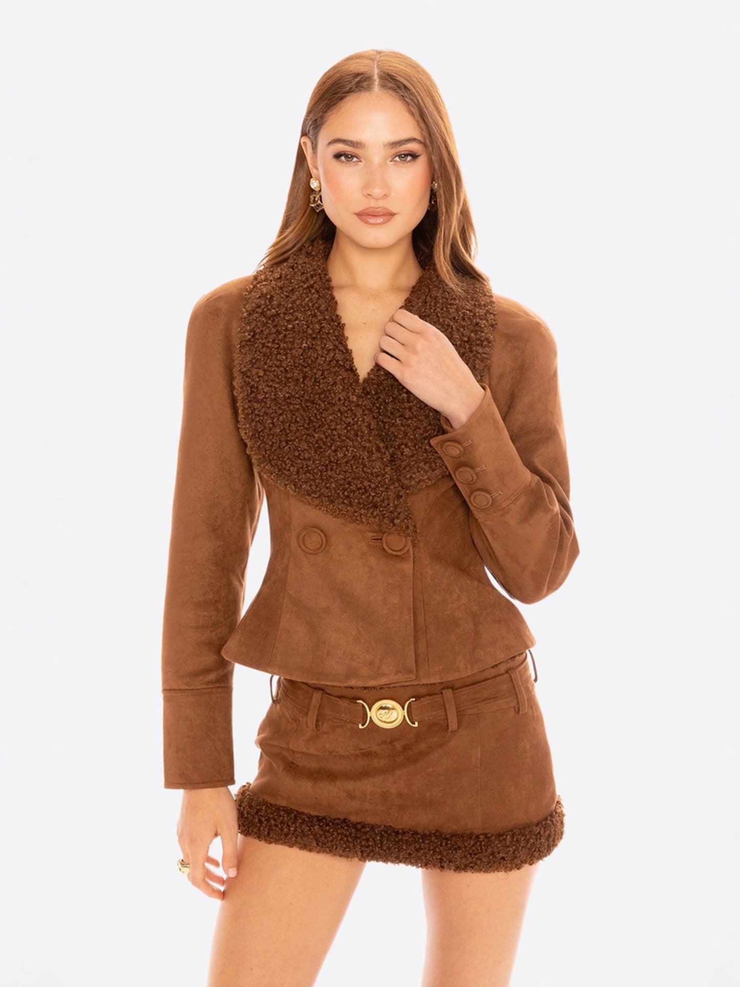 Celine Suede Coat (Brown)