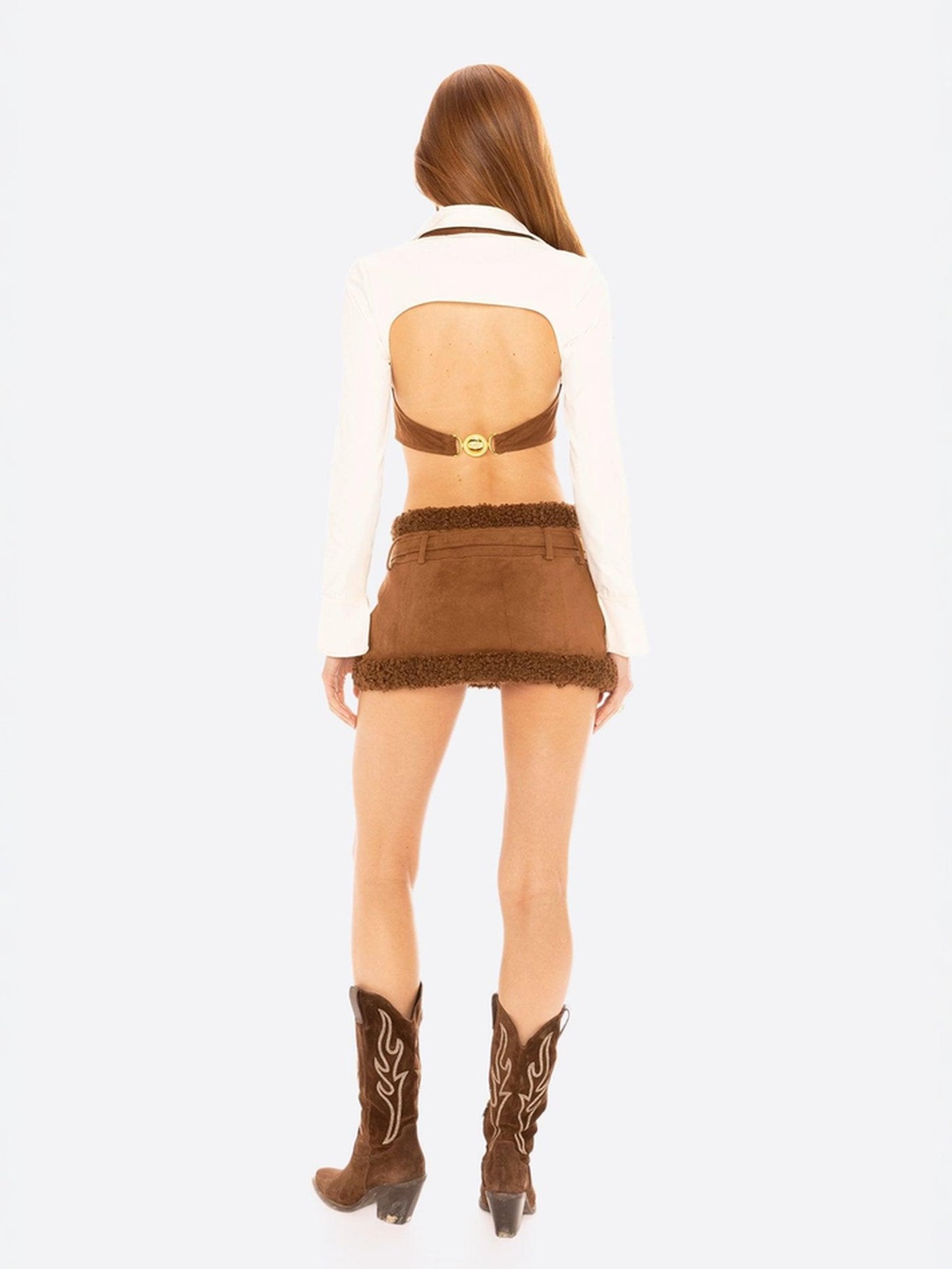 Celine Top (Brown & White)