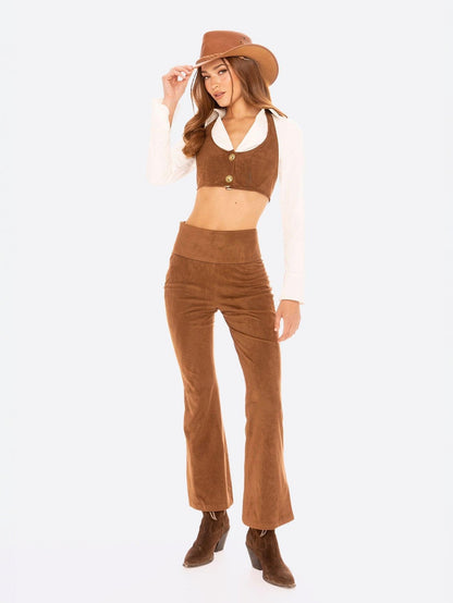 Hailey Flared Pants (Brown)