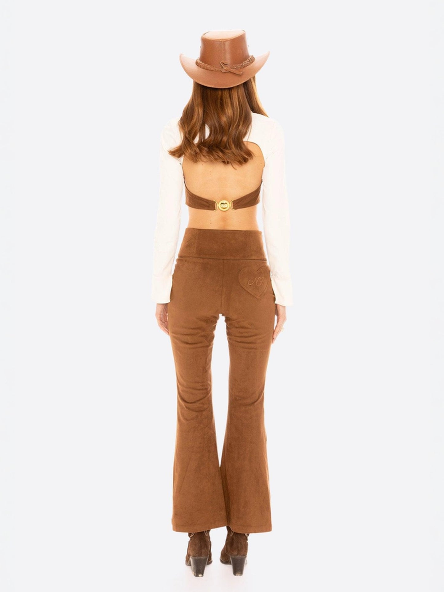 Hailey Flared Pants (Brown)