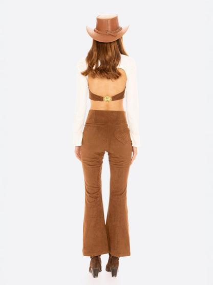Hailey Flared Pants (Brown)